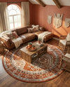 Savannah Elegance Collection Area Rug -  Tybee (Terracotta) Round Terracotta  lifestyle 60
