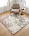 Cozy Haven Shag Collection Area Rug -  Tranquility (Pink) Square Pink  lifestyle 33