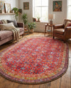 Heritage Elegance Collection Area Rug -  Fontainebleau Oval Red  lifestyle 42