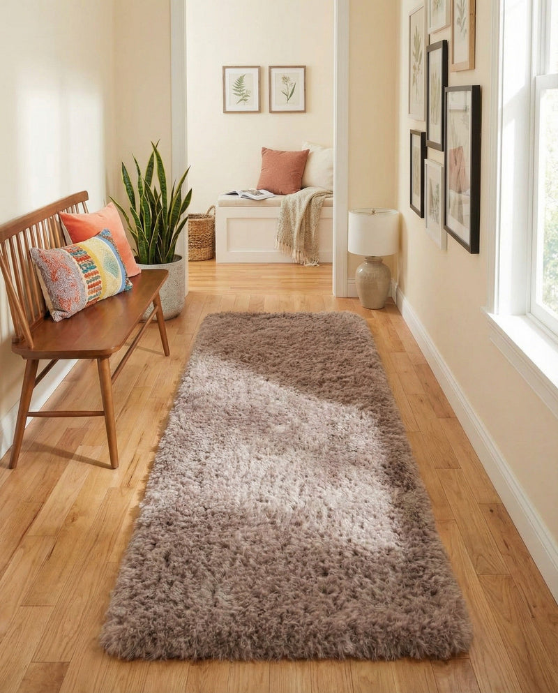 Eternal Plush Oasis Collection Area Rug -  Tranquility (Khaki) Runner Khaki  lifestyle 48