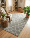 Lattice Gardens Collection Area Rug -  Bloomfield (Light Gray) Rectangle Light Gray  lifestyle 16