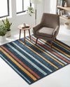 Caribbean Terrace Collection Area Rug -  Martinique Square Charcoal  lifestyle 59