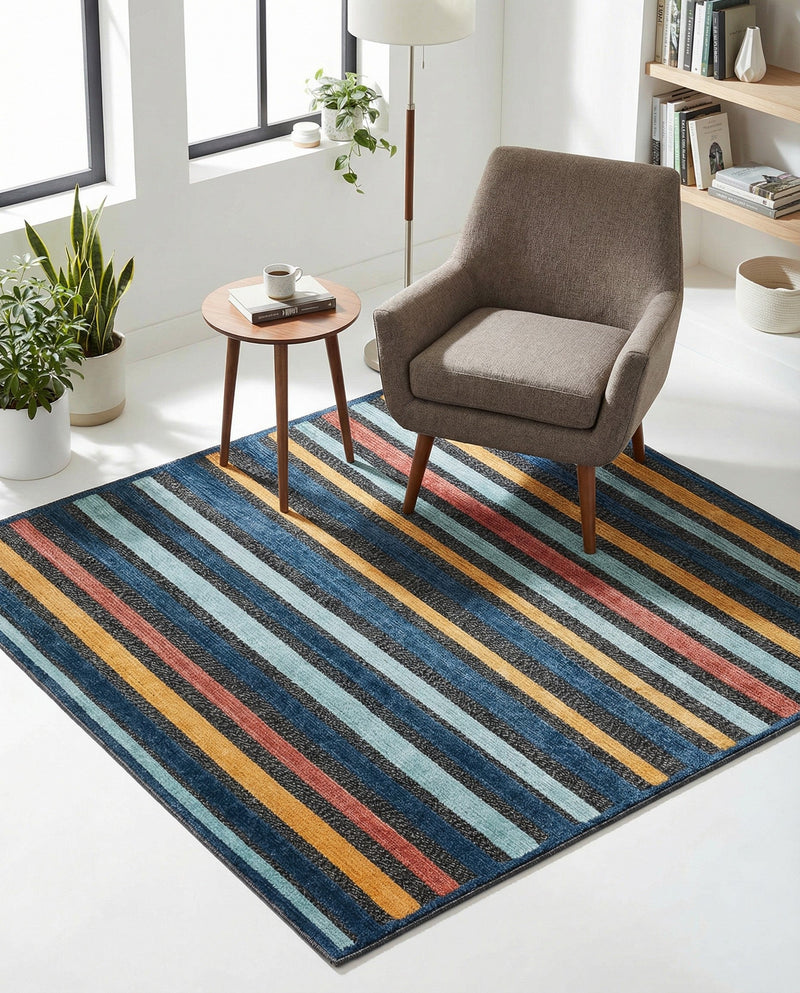 Caribbean Terrace Collection Area Rug -  Martinique Square Charcoal  lifestyle 59