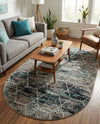 Trellis Mosaic Collection Area Rug - Arborville (Blue Multi) Oval Blue Multi  lifestyle 57
