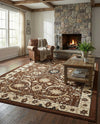 Tabriz Tapestry Collection Area Rug - Sahand (Brown) Rectangle Brown  lifestyle 20
