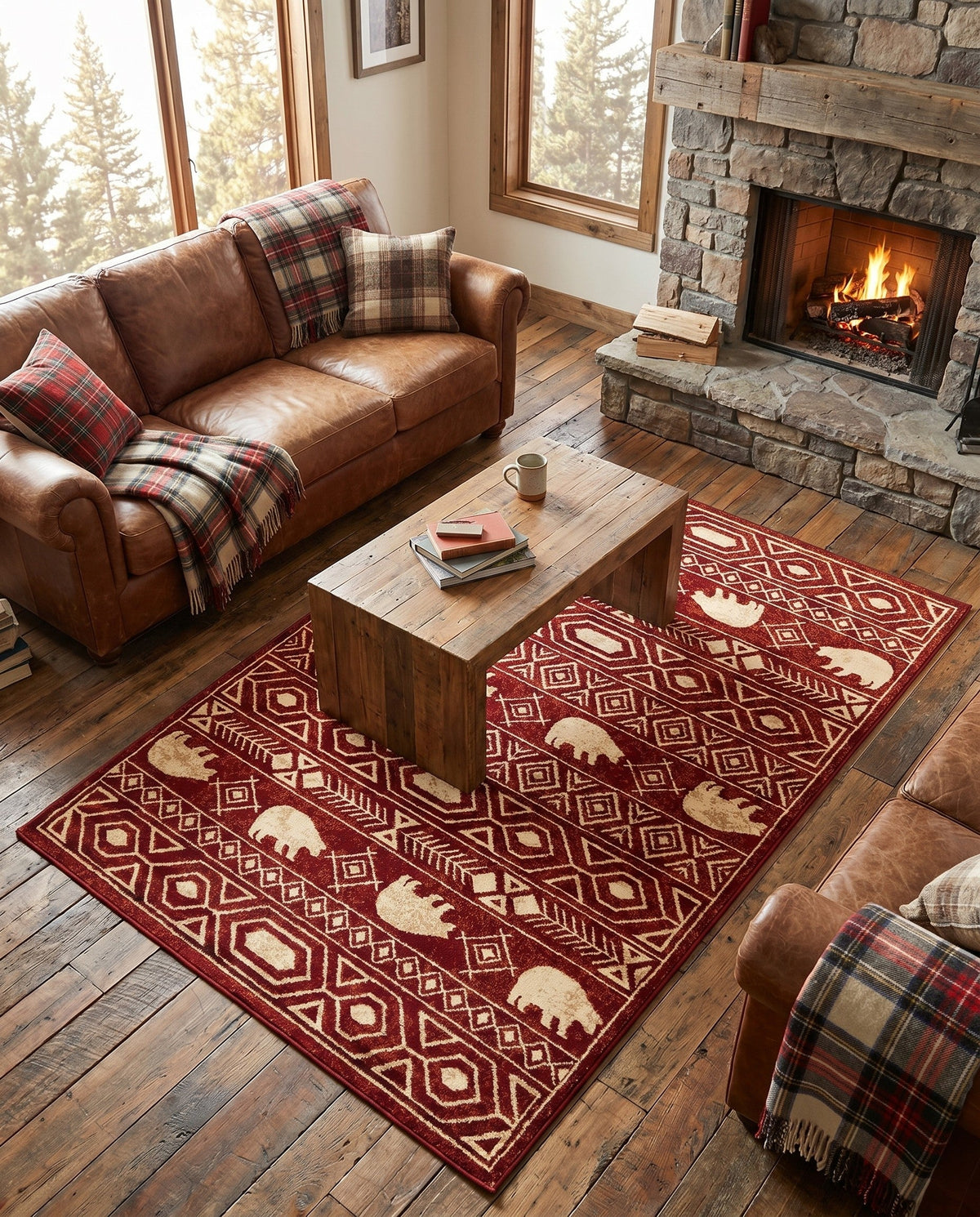 Frontier Trails Collection Area Rug -  Sedona Rectangle Red  lifestyle 12