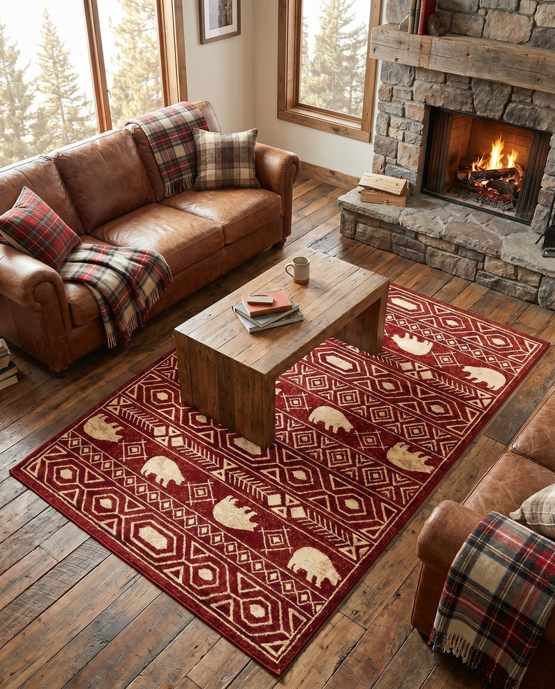 Frontier Trails Collection Area Rug -  Sedona Rectangle Red  lifestyle 12