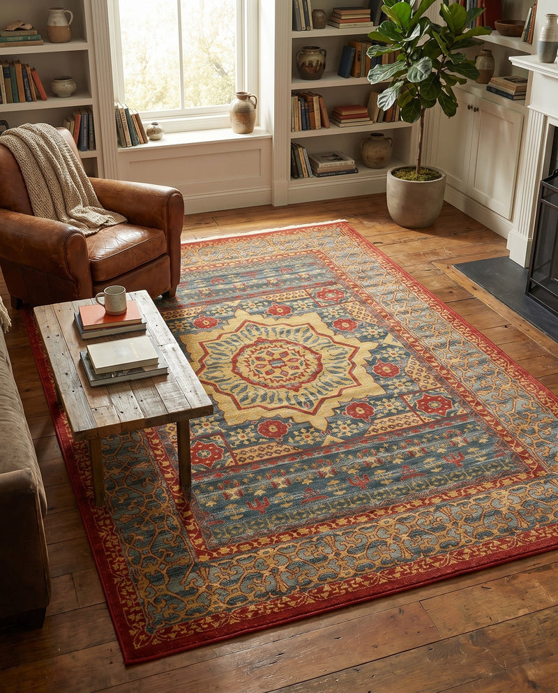 Ottoman Elegance Collection Area Rug -  Cappadocia Rectangle Navy Blue  lifestyle 67