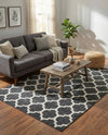 Lattice Gardens Collection Area Rug -  Bloomfield (Black) Rectangle Black  lifestyle 9