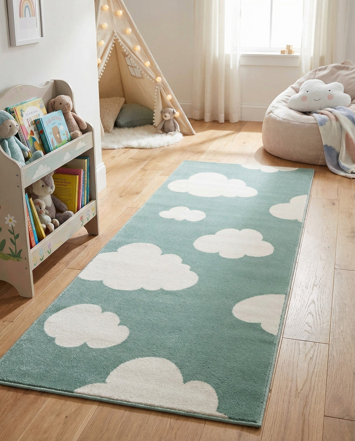 Wonder Tykes Collection Area Rug -  Dreamview Runner Soft Green  lifestyle 96