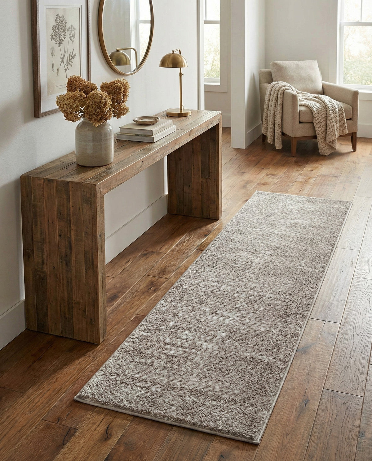 Sienna Collection Area Rug -  Verona Runner Cloud Gray  lifestyle 157