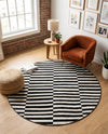 Soho Elegance Collection Area Rug -  Hudson (Black) Round Black  lifestyle 79