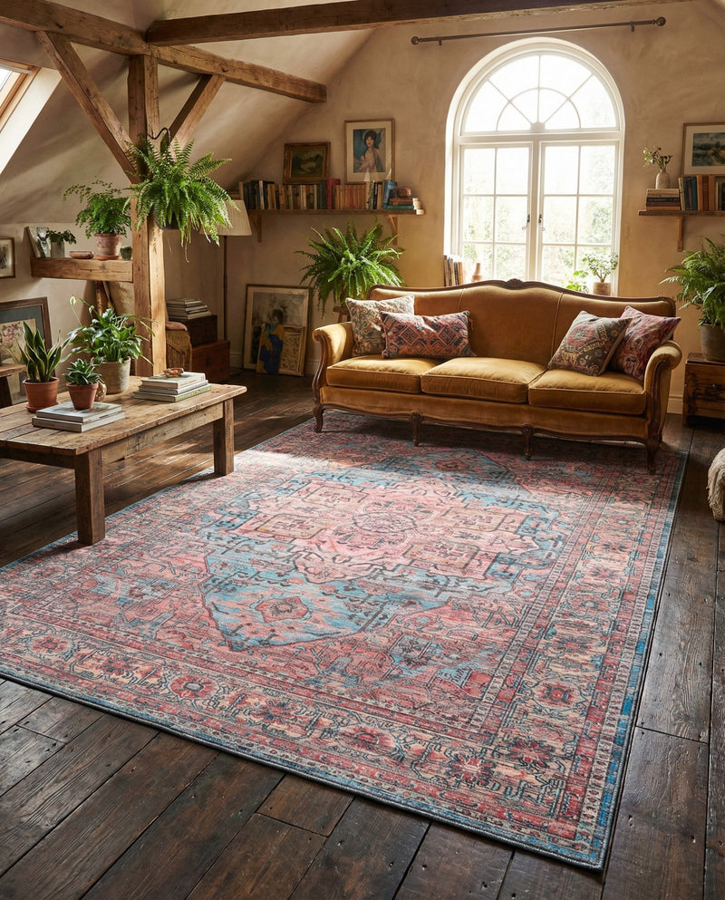 Zahara Oasis Collection Area Rug -  Fez Rectangle Blue  lifestyle 24