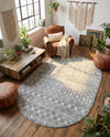 Mediterranean Lattice Collection Area Rug - Santorini (Gray) Oval Gray  lifestyle 68