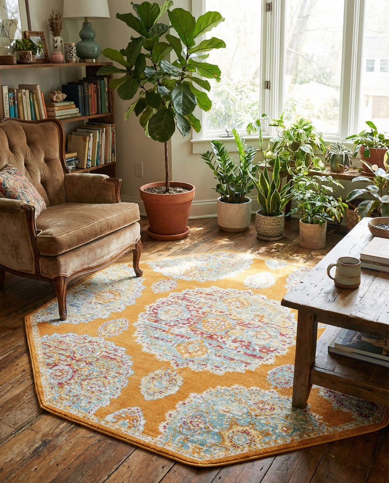 Arcadia Rugs Collection Area Rug -  Atlantis (Orange) Octagon Orange  lifestyle 40