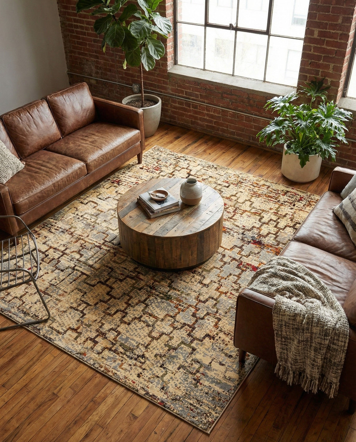 Neptune Elegance Collection Area Rug -  Proteus Square Beige Cream  lifestyle 131