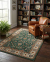Casablanca Tapestry Collection Area Rug -  Marrakech (Emerald Green) Rectangle Emerald Green  lifestyle 7