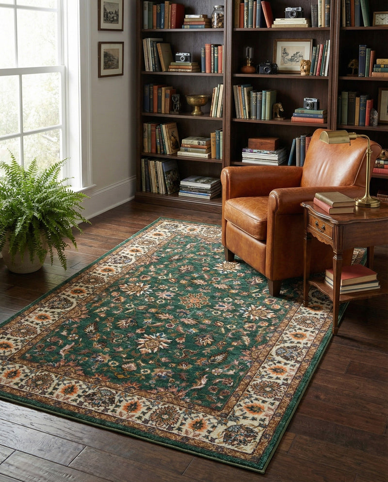 Casablanca Tapestry Collection Area Rug -  Marrakech (Emerald Green) Rectangle Emerald Green  lifestyle 7