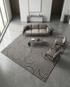 Urban Terrace Collection Area Rug -  Uptown Square Black and White  lifestyle 52