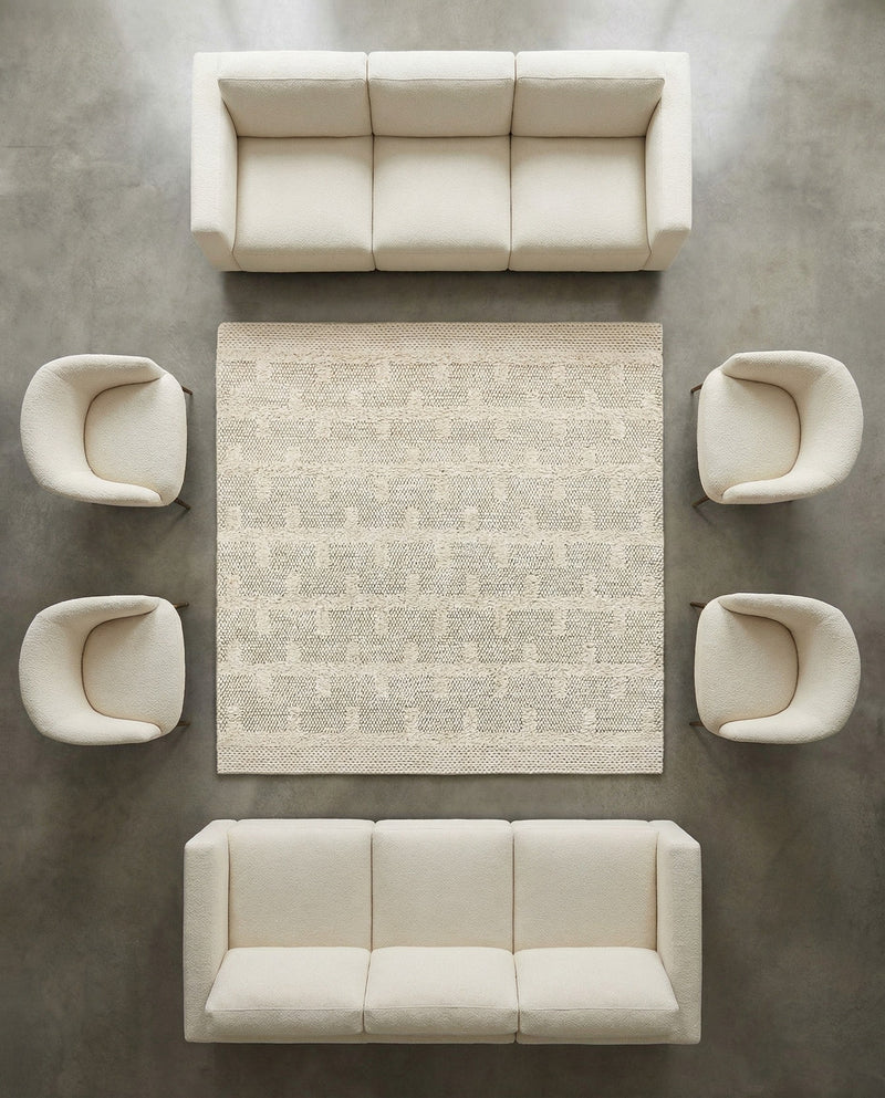 Lana Tasmanian Wool Collection Area Rug - Freycinet Square Ivory  lifestyle 29