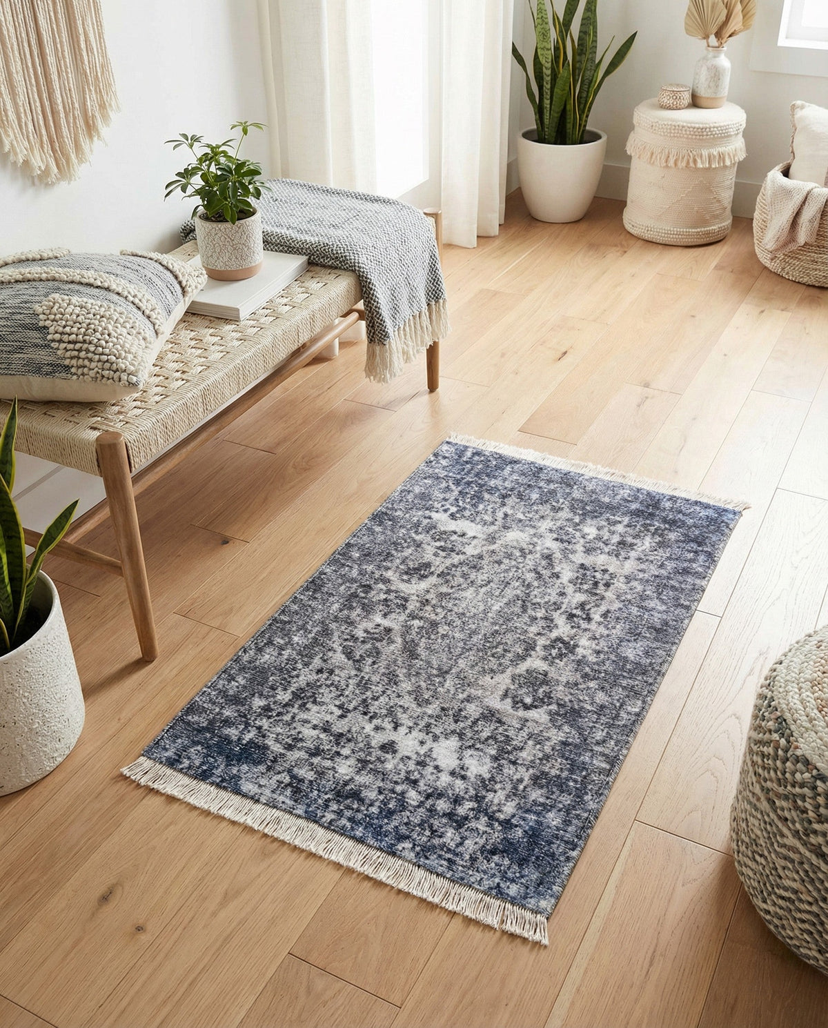 Bazaar Chic Collection Area Rug -  Asilah Rectangle Gray and Blue  lifestyle 9