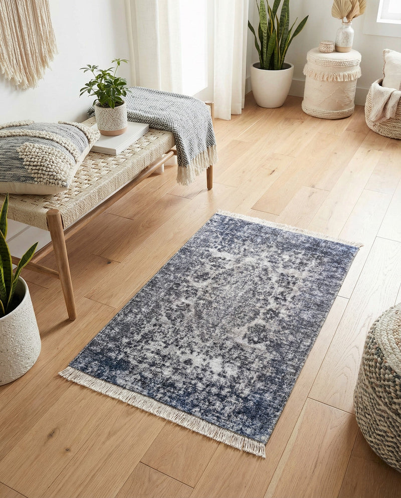 Bazaar Chic Collection Area Rug -  Asilah Rectangle Gray and Blue  lifestyle 9