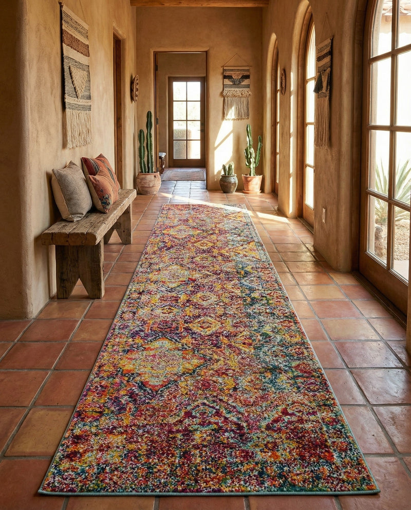 Sierra Collection Area Rug -  Catalina Runner Multi  lifestyle 58