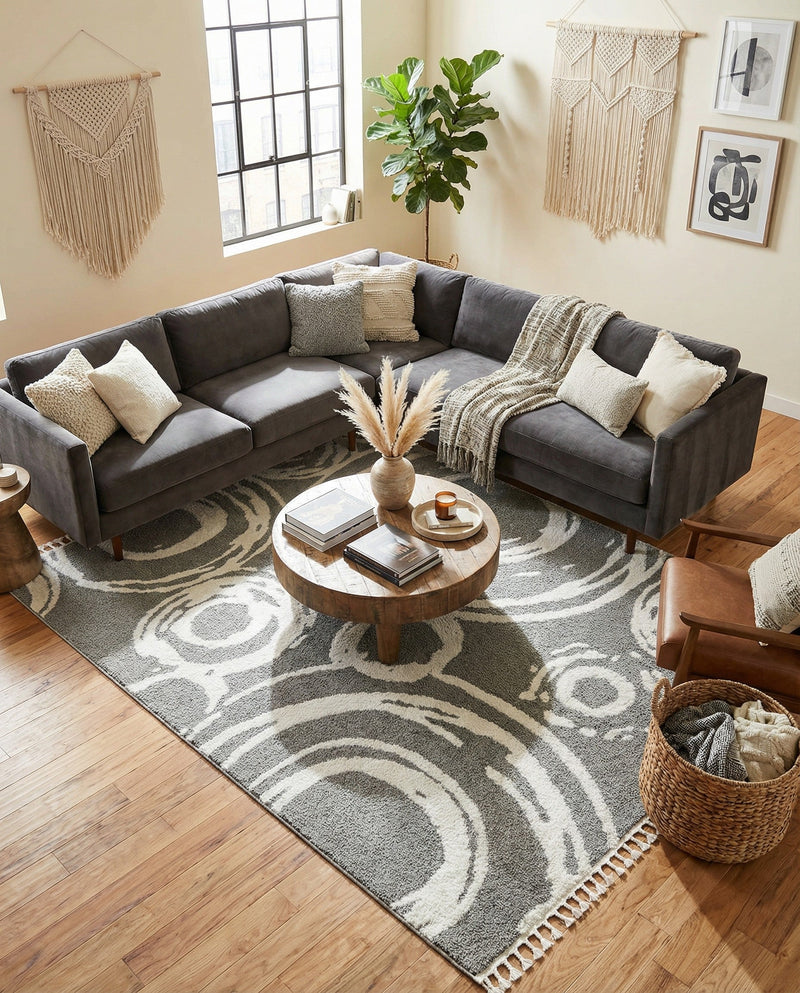 Sahara Chic Collection Area Rug -  Nubia Rectangle Gray  lifestyle 35