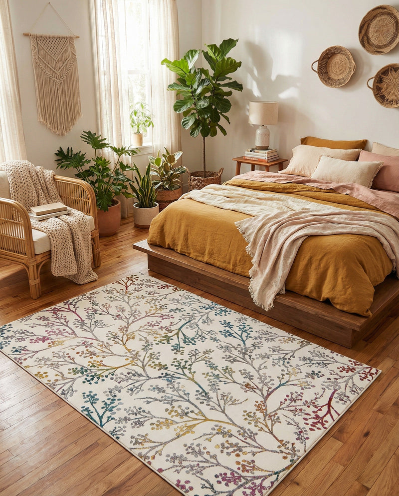 Meadow Breeze Collection Area Rug -  Sunbeam Rectangle Ivory  lifestyle 15