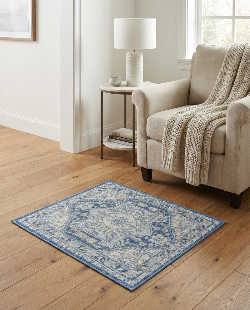 Savannah Series Collection Area Rug - Charleston (French Blue) Rectangle French Blue  lifestyle 19