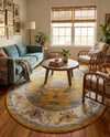 Arcadia Rugs Collection Area Rug - Eden (Yellow) Oval Yellow  lifestyle 43