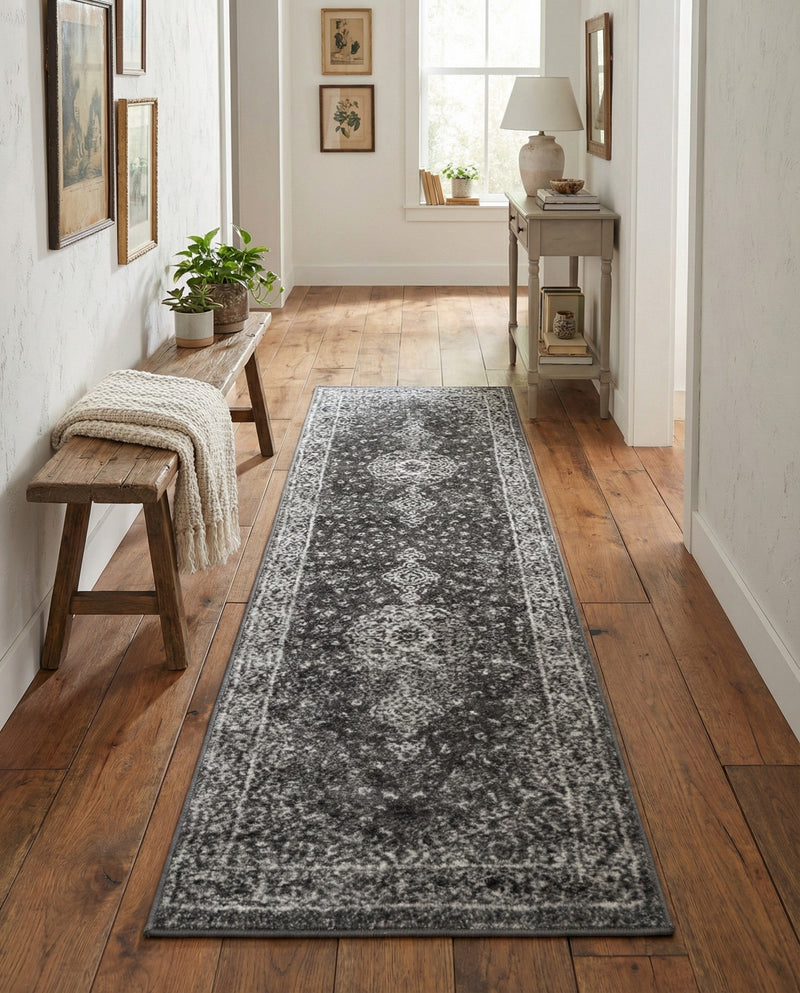Dover Terrace Collection Area Rug - Marina (Dark Gray) Runner Dark Gray  lifestyle 39