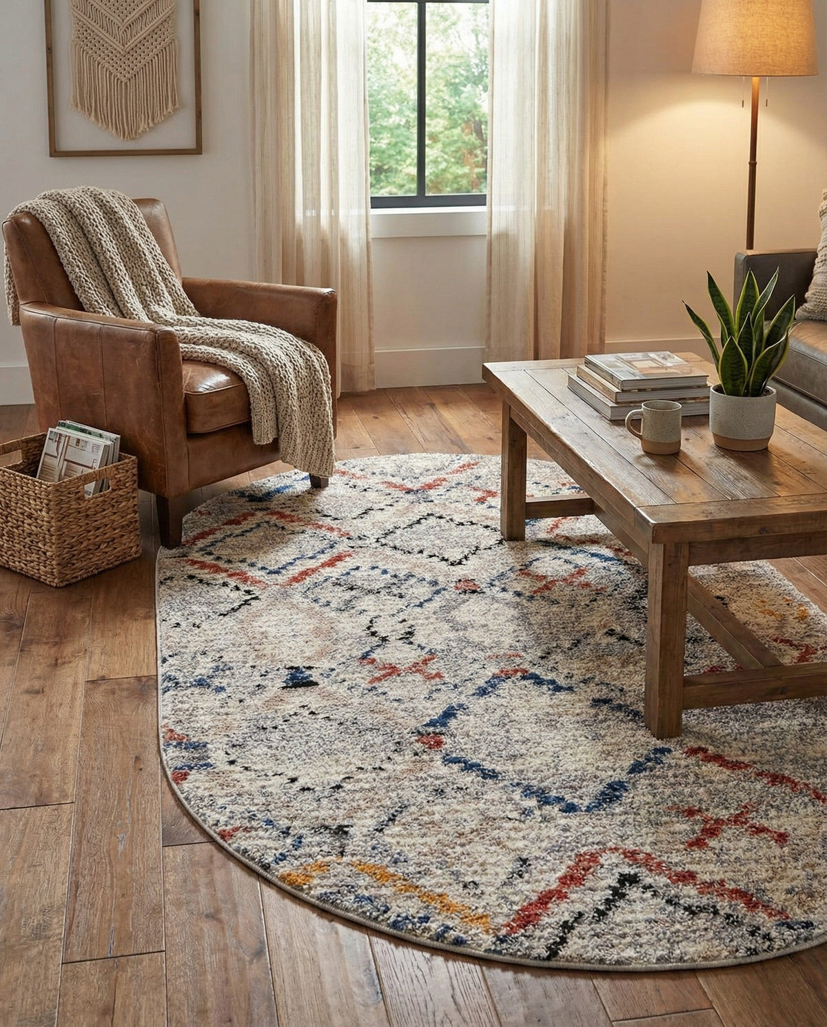 Santa Fe Trails Collection Area Rug - Canyon Oval Multi  lifestyle 104