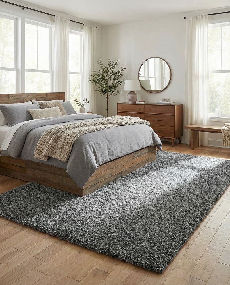 Cozy Comfort Shag Collection Area Rug - Haven (Pebble Gray) Rectangle Pebble Gray  lifestyle 20