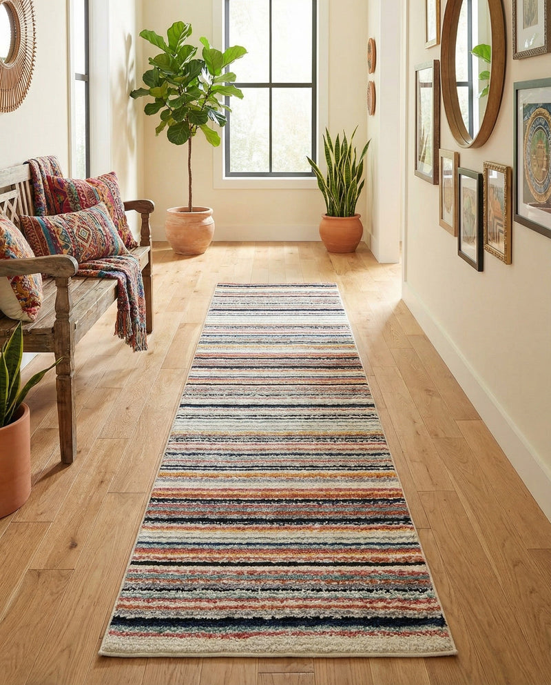 Marrakech Mosaic Collection Area Rug - Casablanca Runner Ivory  lifestyle 45
