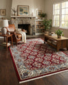Persian Elegance Collection Area Rug -  Yazd Rectangle Burgundy  lifestyle 11