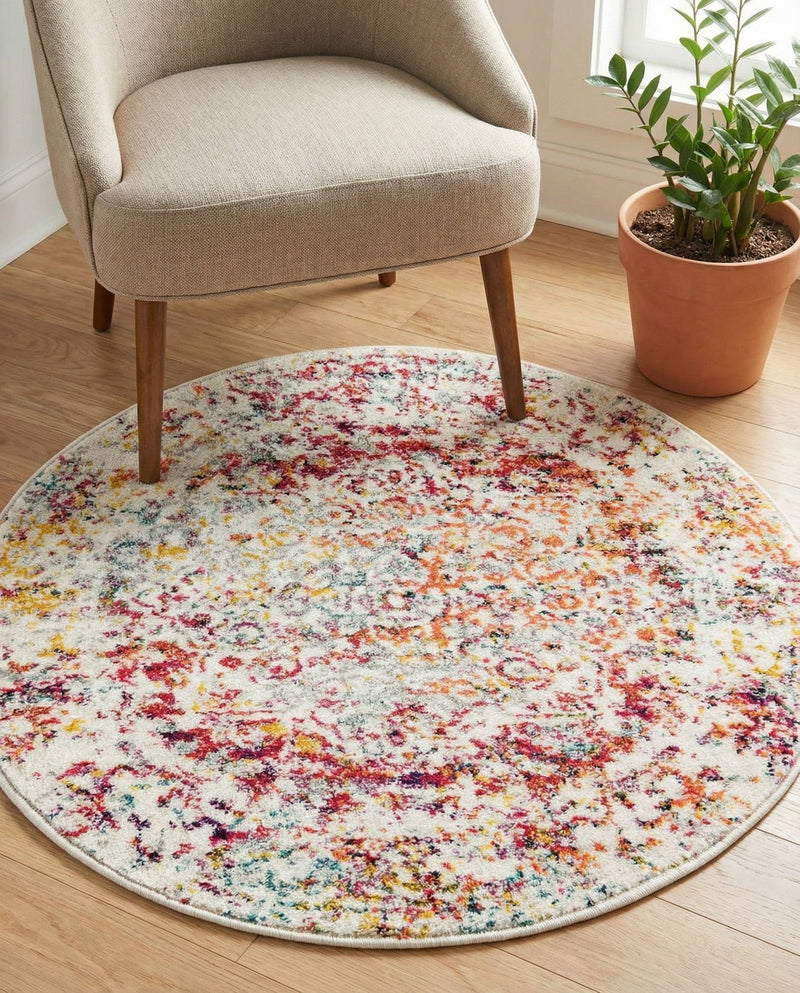 Georgetown Rugs Collection Area Rug - Dupont (Light Multi) Round Light Multi  lifestyle 56