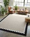 Caspian Wool Collection Area Rug - Baku Rectangle Gray and Black  lifestyle 10