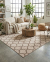 Lattice Gardens Collection Area Rug -  Bloomfield (Beige and Light Brown) Rectangle Beige and Light Brown  lifestyle 5