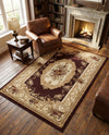 Versailles Elegance Collection Area Rug -  Louveciennes (Brown) Rectangle Brown  lifestyle 9