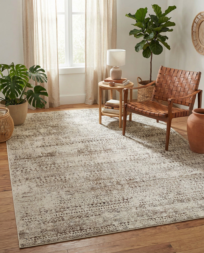 Sanctuary Retreat Collection Area Rug -  Refuge Rectangle Chocolate Brown  lifestyle 47