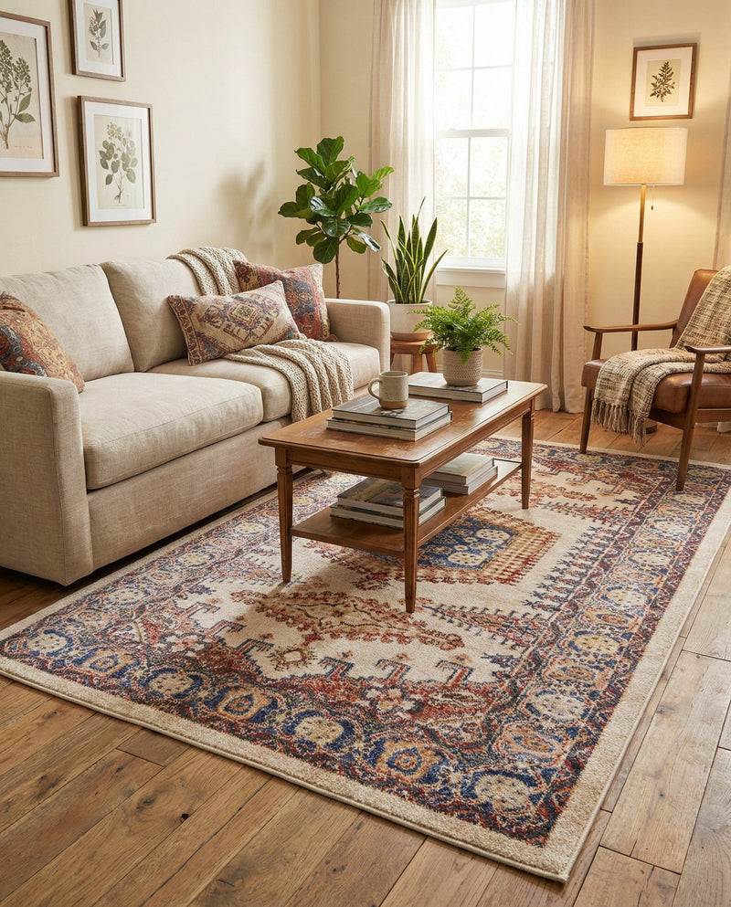 Eden Oasis Collection Area Rug -  Refuge (Cream) Rectangle Cream  lifestyle 8