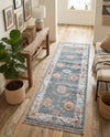 Arcadia Rugs Collection Area Rug - Eden (Gray and Blue) Runner Gray and Blue  lifestyle 57