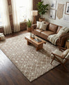 Berber Lattice Shag Collection Area Rug - Atlas (Light Brown) Rectangle Light Brown  lifestyle 10