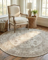 Horizon Collection Area Rug -  Meridian Round Ivory  lifestyle 84