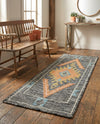 Caspian Wool Collection Area Rug - Ephesus Runner Charcoal Gray  lifestyle 43