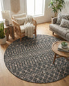 Savannah Pergola Collection Area Rug -  Pergola (Charcoal Gray) Round Charcoal Gray  lifestyle 72