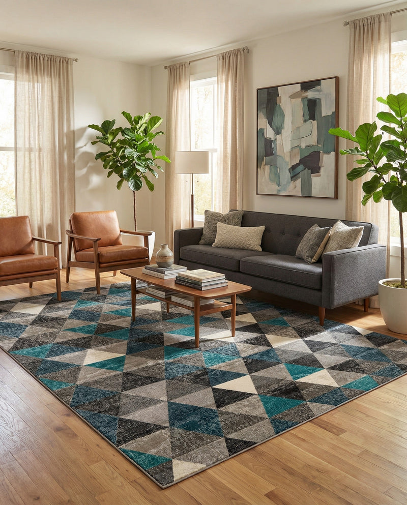 Seville Elegance Collection Area Rug -  Malaga Rectangle Gray  lifestyle 18