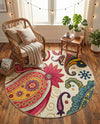 Marrakesh Elegance Collection Area Rug -  Beni Round Cream  lifestyle 63
