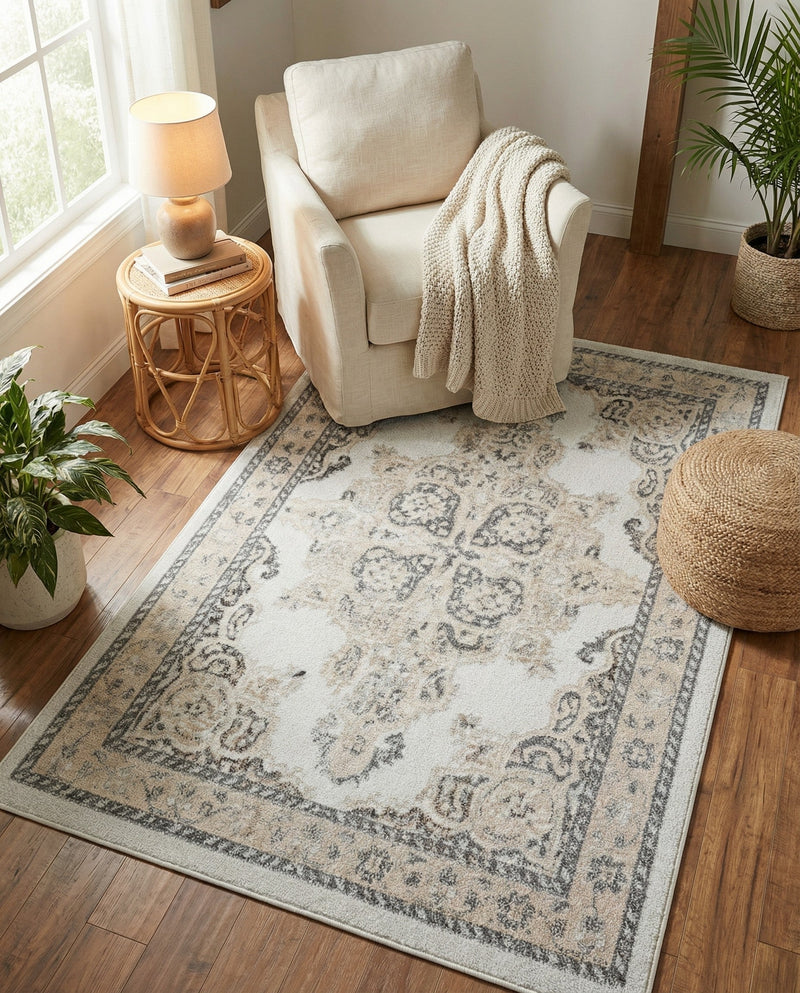 Beverly Grove Collection Area Rug -  Fairfax (Ivory) Rectangle Ivory  lifestyle 7
